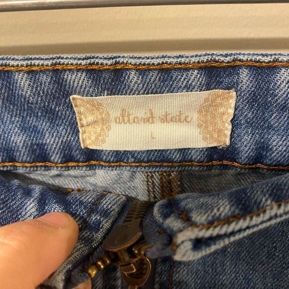 Altar’d State Y2K Inspired‎ Mini Jean Denim Zip-up Skirt Size Large - Picture 3 of 5